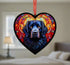 Newfoundland Stained Glass Effect Heart Suncatcher